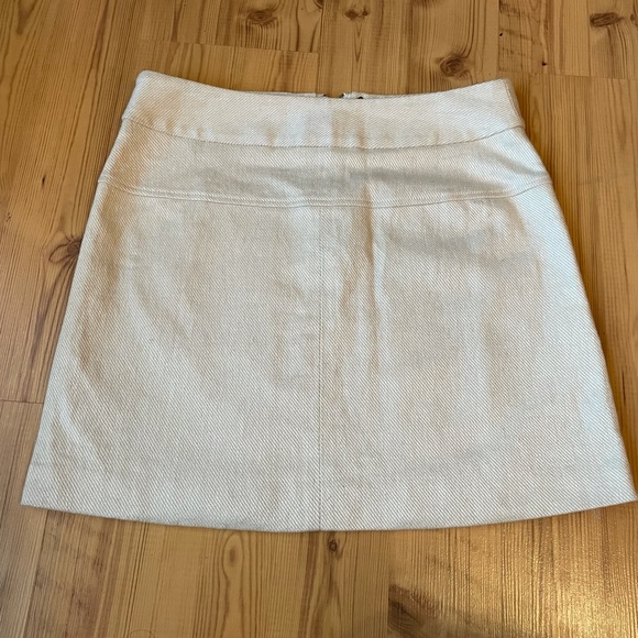 Ann Taylor Linen Blend Zip Front Panel Skirt - Picture 3 of 8